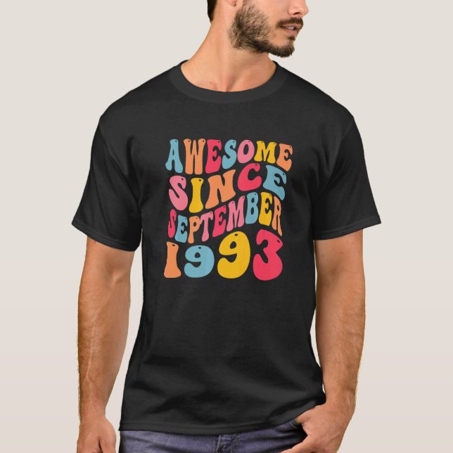 Awesome Since September 1993 29 Years Retro 29th B T-Shirt (Front)
