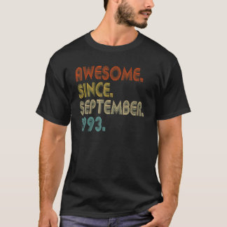 Awesome Since September 1993 Vintage 29th Birthday T-Shirt