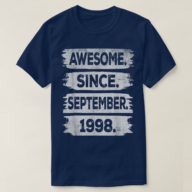 Awesome Since September 1998 24 Years Old 24th Bir T-Shirt (Design Front)