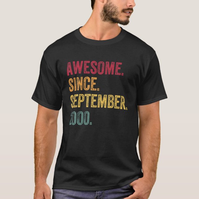 Awesome Since September 2000 21St Birthday Gift 21 T-Shirt (Front)