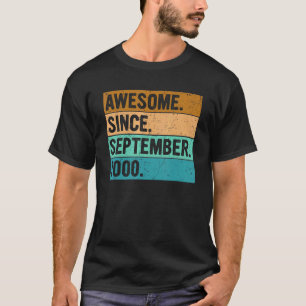 Awesome Since September 2000 22 Years Old  22nd Bi T-Shirt