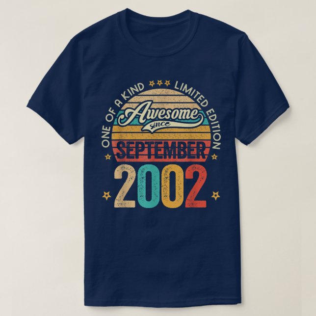Awesome Since September 2002 20 Years Old 20th Bir T-Shirt (Design Front)