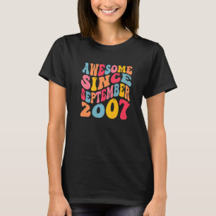 Awesome Since September 2007 15 Years Retro 15th B T-Shirt