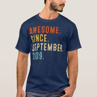Awesome Since September 2009 Vintage 13th Birthday T-Shirt