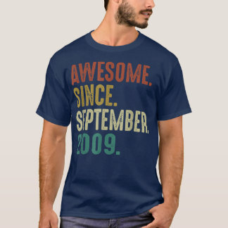 Awesome Since September 2009 Vintage 13th Birthday T-Shirt