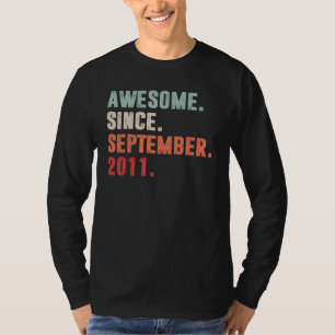 Awesome Since September 2011 11th Birthday 11 Yea T-Shirt