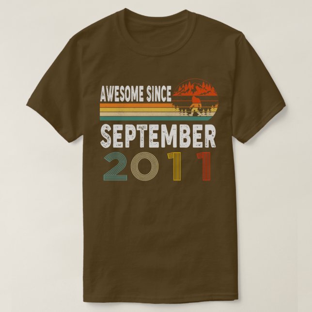 Awesome Since September 2011 T-Shirt (Design Front)