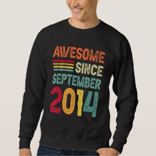 Awesome Since September 2014 8th Birthday 8 Years Sweatshirt