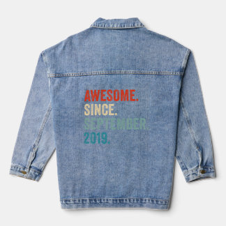 Awesome Since September 2019 3rd Birthday 3 Years  Denim Jacket