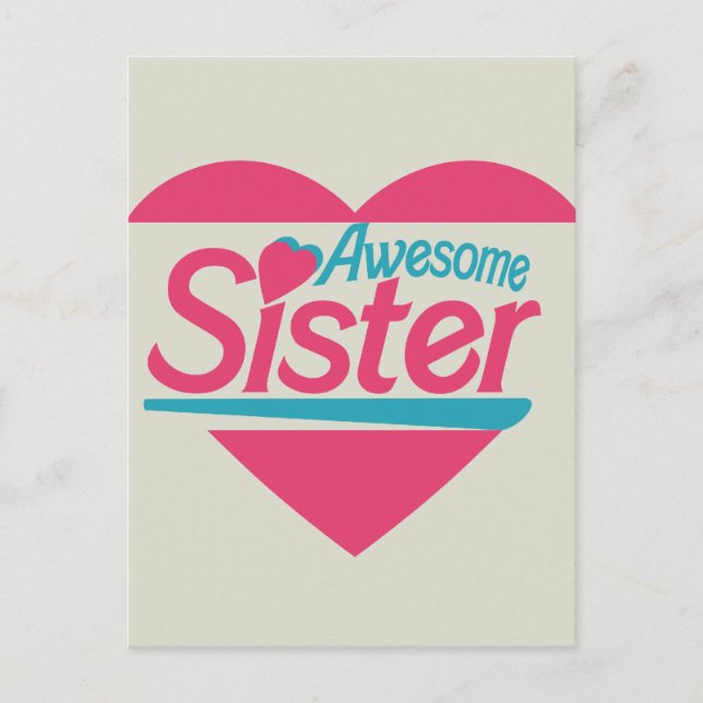 Awesome Sister Postcard (Front)