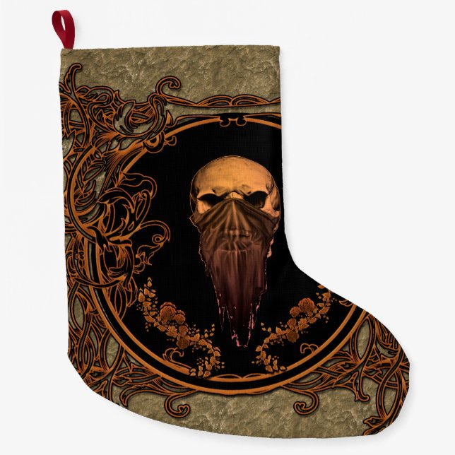 Awesome skull large christmas stocking (Front)