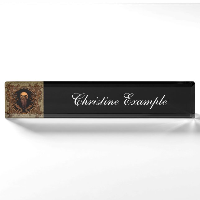 Awesome skull on a frame nameplate (Front)