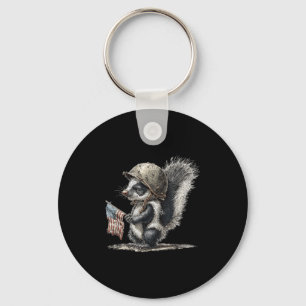 Awesome Skunk Costume In Military Look Keychain
