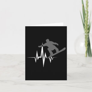 Awesome Snowboarder Heartbeat Cool Snowboarding He Card
