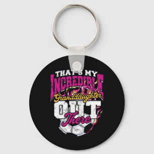 Awesome Soccer Granddaughter Grandma Grandpa - Soc Keychain