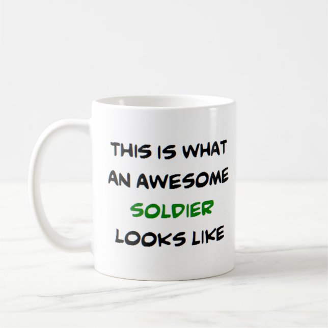 awesome soldier coffee mug (Left)