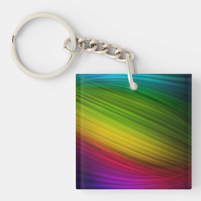 Awesome Spectrum of Rainbow Colors Keychain (Front)