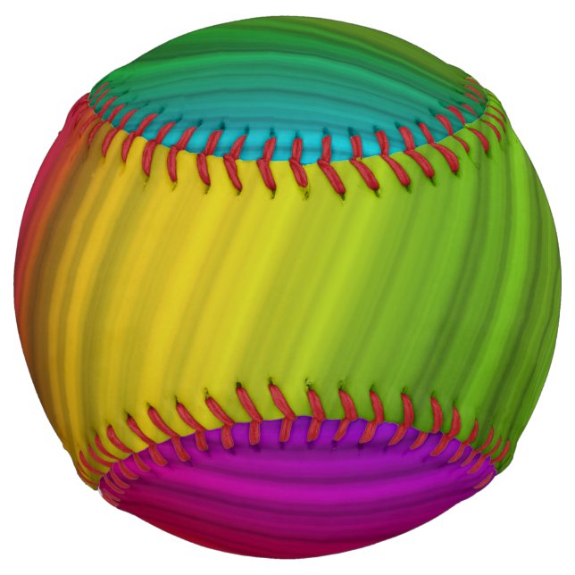 Awesome Spectrum of Rainbow Colors Softball (Back)