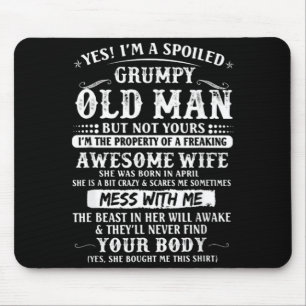 Awesome Spoiled Grumpy Old Wife Born Mouse Pad