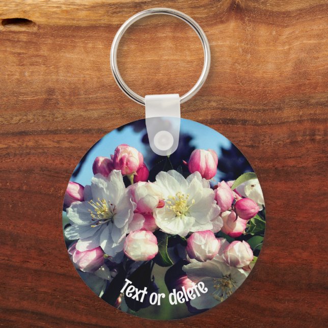 Awesome Spring Blossoms Flower Personalized Keychain (Front)