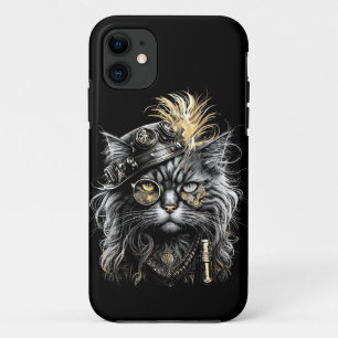 Awesome Steampunk Cat  iPhone 11 Case
