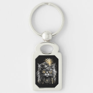 Awesome Steampunk Cat Keychain