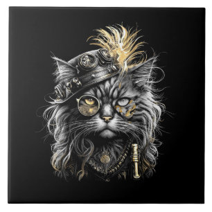 Awesome Steampunk Cat Tile