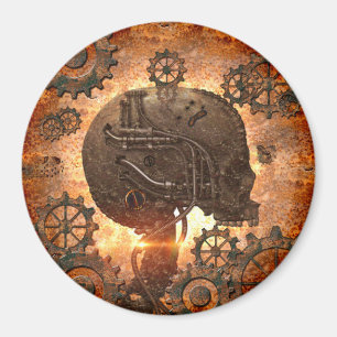 Awesome steampunk Skull Magnet