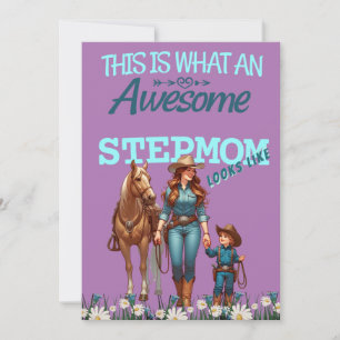  Awesome Stepmom Cowgirl Mother's Day Personalized Card