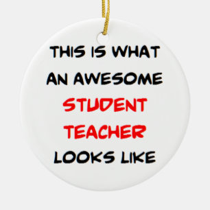 awesome student teacher ceramic ornament