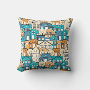 Awesome Suburb Scheme Throw Pillow