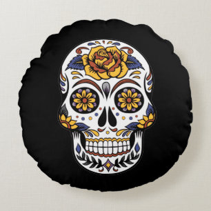 Awesome Sugar Skull Round Pillow