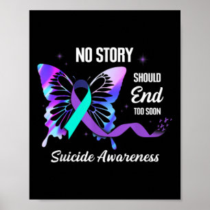 Awesome Suicide Prevention Survivor Ribbon Awarene Poster
