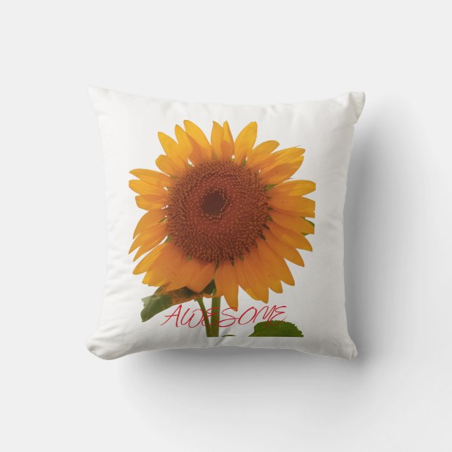 AWESOME SUNFLOWER THROW PILLOW (Front)