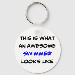 awesome swimmer coffee mug keychain