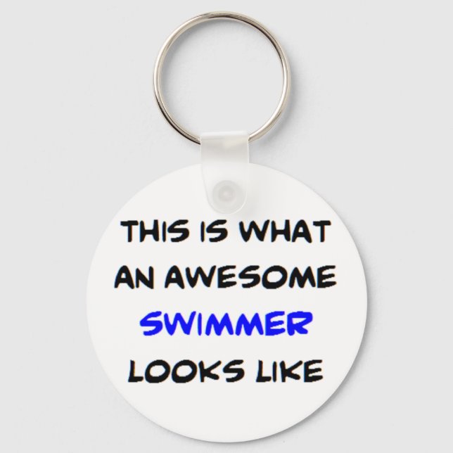 awesome swimmer coffee mug keychain (Front)