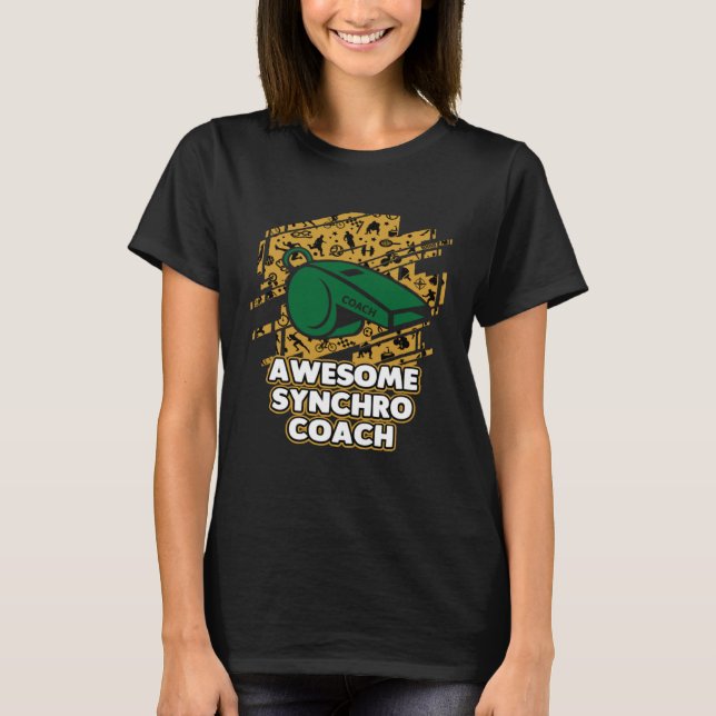 Awesome Synchro Coach Synchronized Diving Coaching T-Shirt (Front)