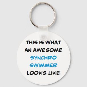 awesome synchro swimmer keychain