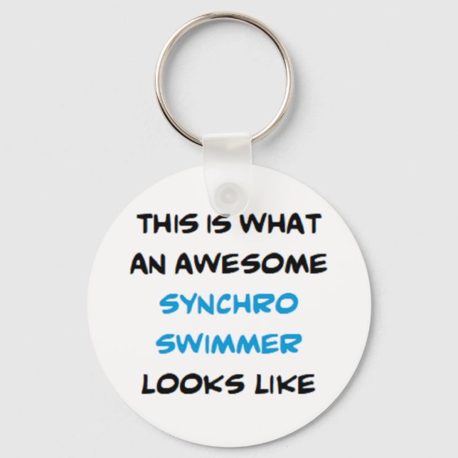 awesome synchro swimmer keychain (Front)