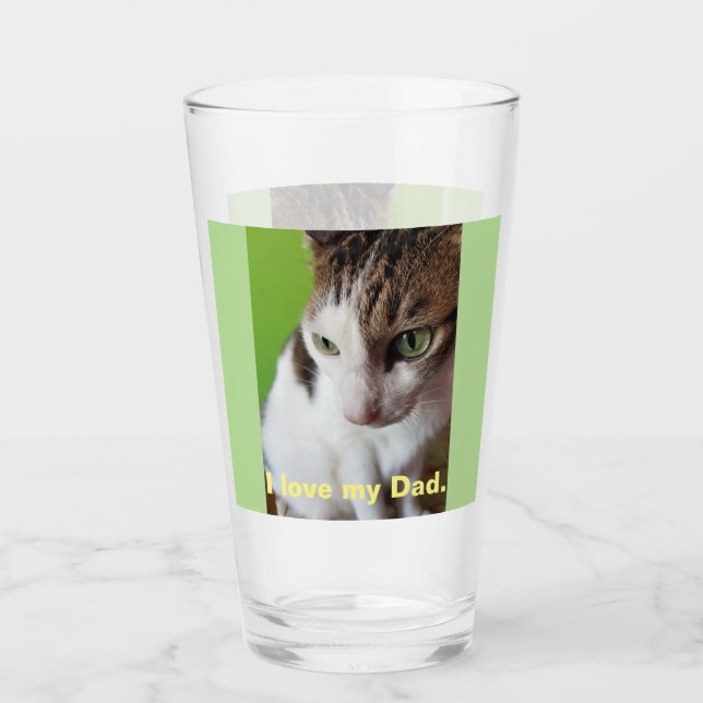 Awesome Tabby Cat with breathtaking green eyes Glass (Front)