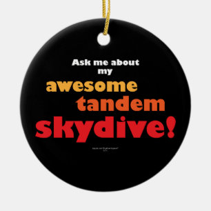 Awesome Tandem Skydive Ceramic Ornament