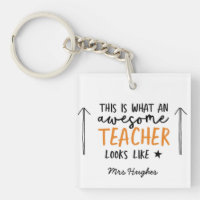 Awesome teacher modern typography orange gift