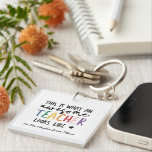 Awesome teacher modern typography rainbow gift  ke keychain<br><div class="desc">This is what an awesome teacher looks like. Awesome teacher modern typography gift. With hand lettered modern fun script,   and space for their name and the name of your child. The perfect end of year,  Christmas or holiday gift for your favourite teacher.</div>