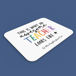 Awesome teacher modern typography rainbow gift  mouse pad