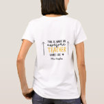 Awesome teacher modern typography T-Shirt<br><div class="desc">This is what a awesome teacher looks like. Awesome teacher modern typography gift. With hand lettered modern fun script,  and space for their name and the name of your child. The perfect end of year,  Christmas or holiday gift for your favourite teacher.</div>