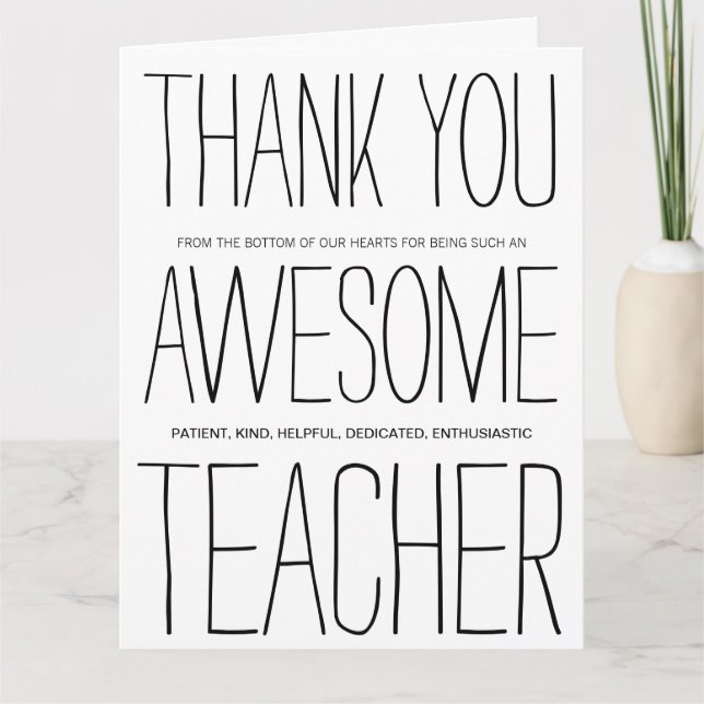 Awesome Teacher Thank You (Front)