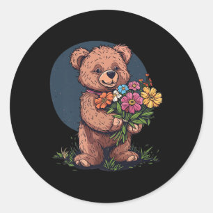Awesome Teddy Bear Outfit For Boys And Girls Premi Classic Round Sticker