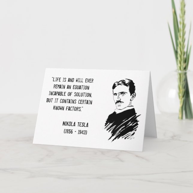 Awesome Tesla Genius Inventor Greeting Card (Front)