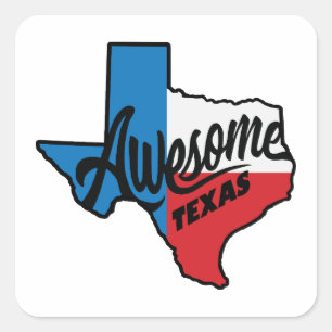 Awesome Texas Square Sticker