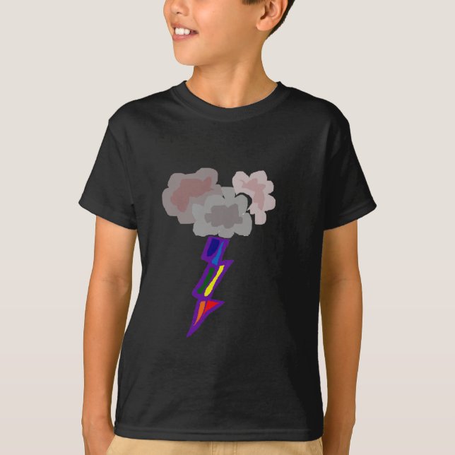 Awesome Thunderstorm Clouds and Lightning Art T-Shirt (Front)